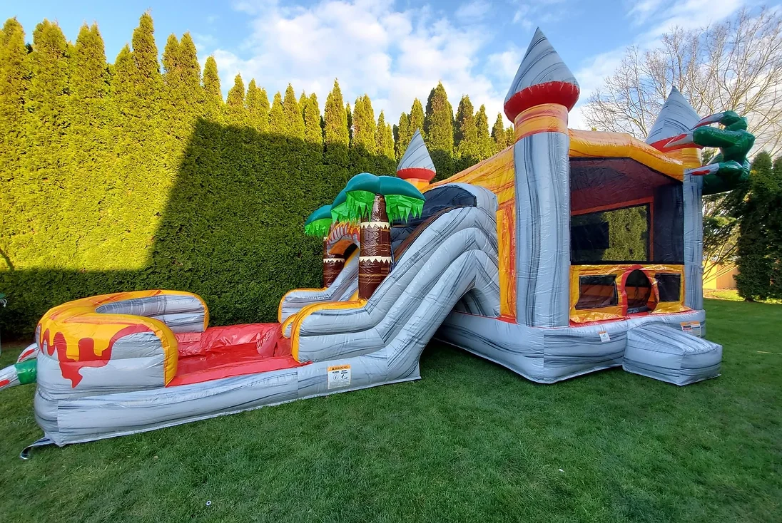 T-Rex Combo DOUBLE LANE Slides (15' H x 31' L x 13' W)